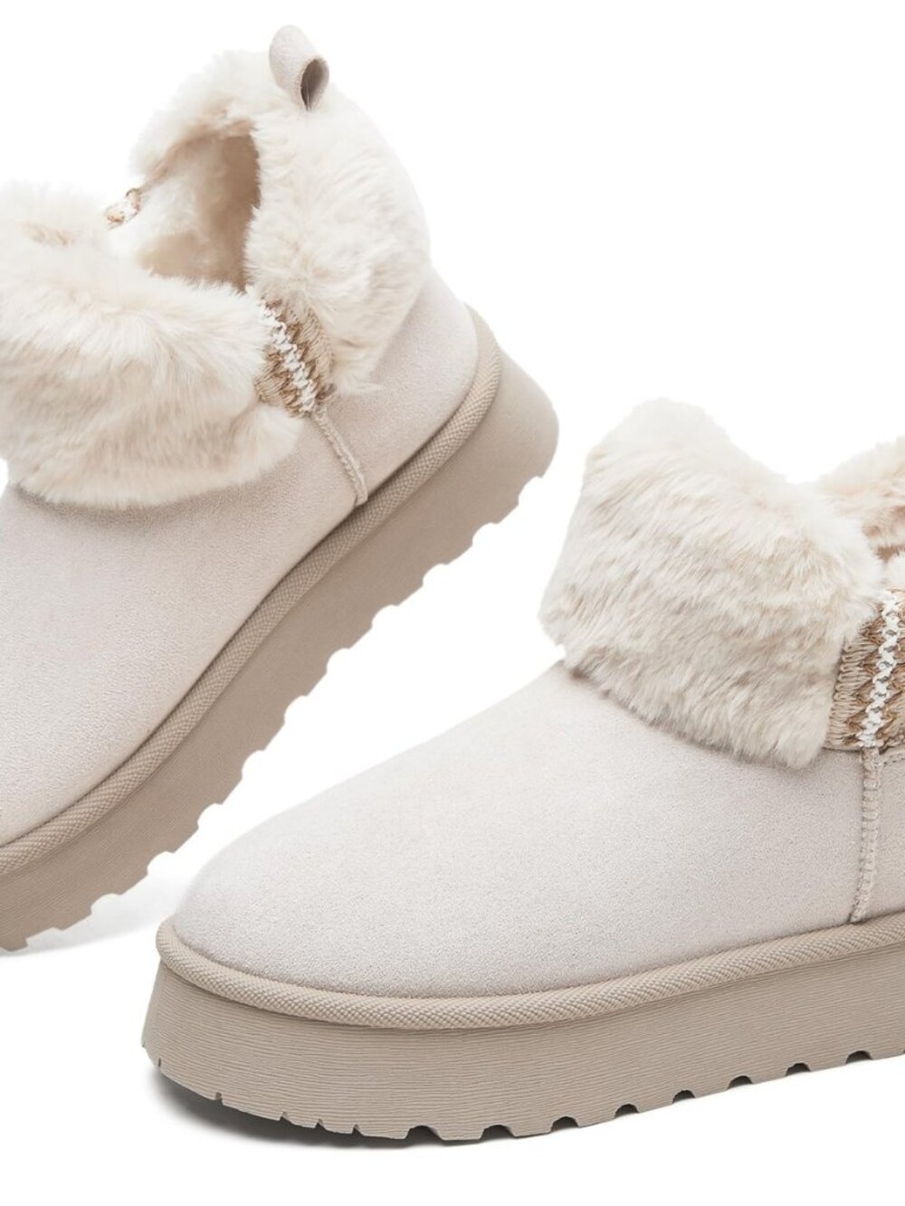 Winter Boots for Women Mini Ankle Boots Fuzzy Snow Boots Platform